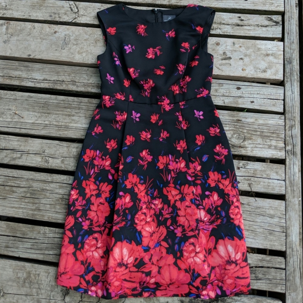 Modcloth Black floral dress